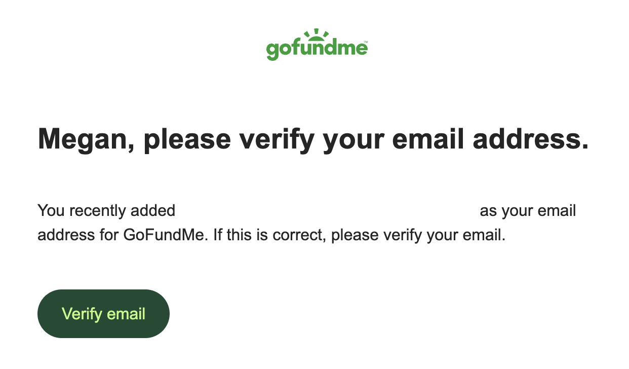 Captura de pantalla del email de verificación